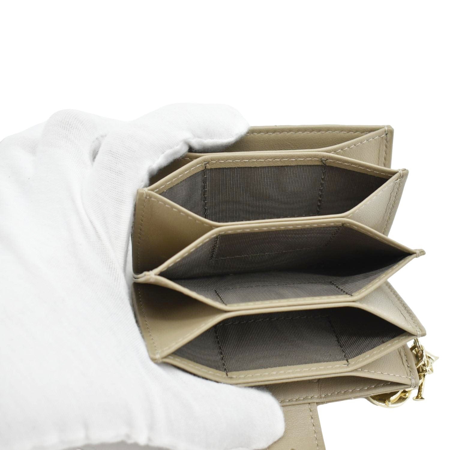 CHRISTIAN DIOR 5 Gusset Leather  Holder Beige
