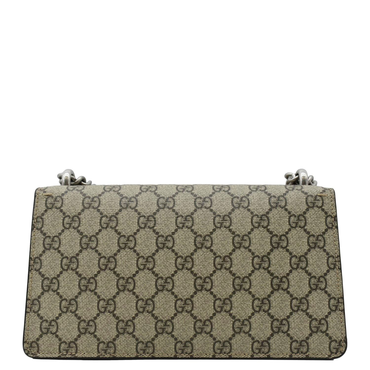 GUCCI Dionysus Small Rectangular GG Supreme Canvas Shoulder Bag Beige 499623