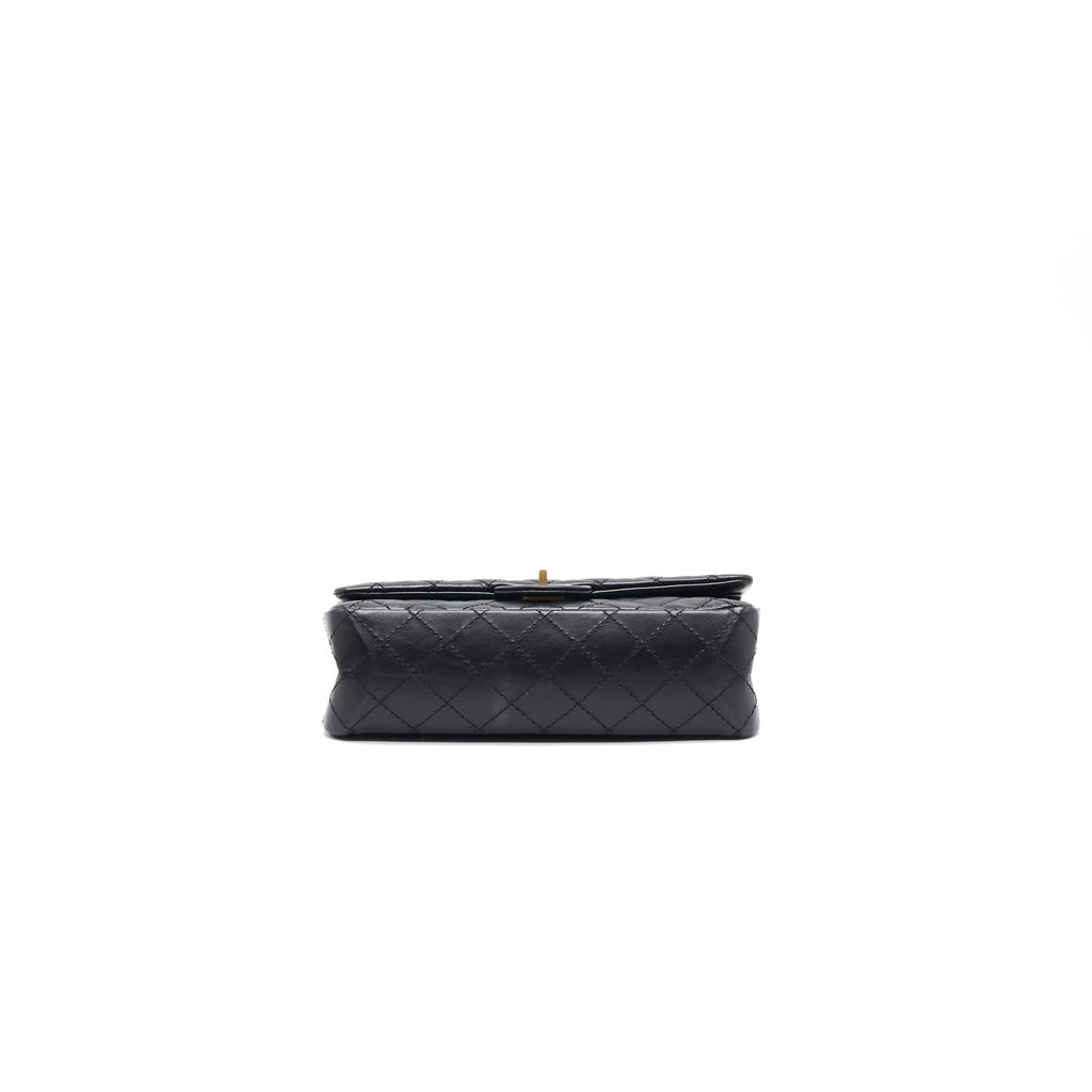 Chanel 2.55 Handbag Aged Calfskin Black