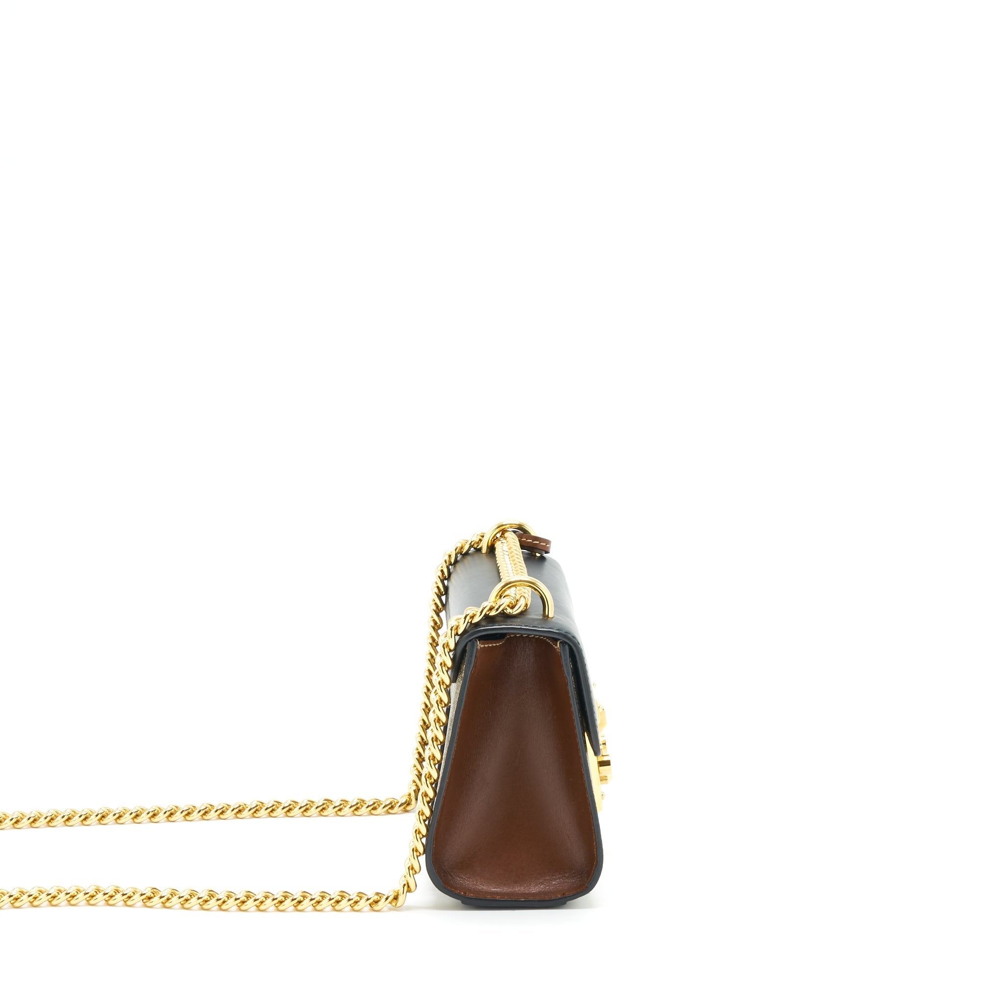 Gucci Small Padlock Shoulder Bag GG Supreme Canvas / Black