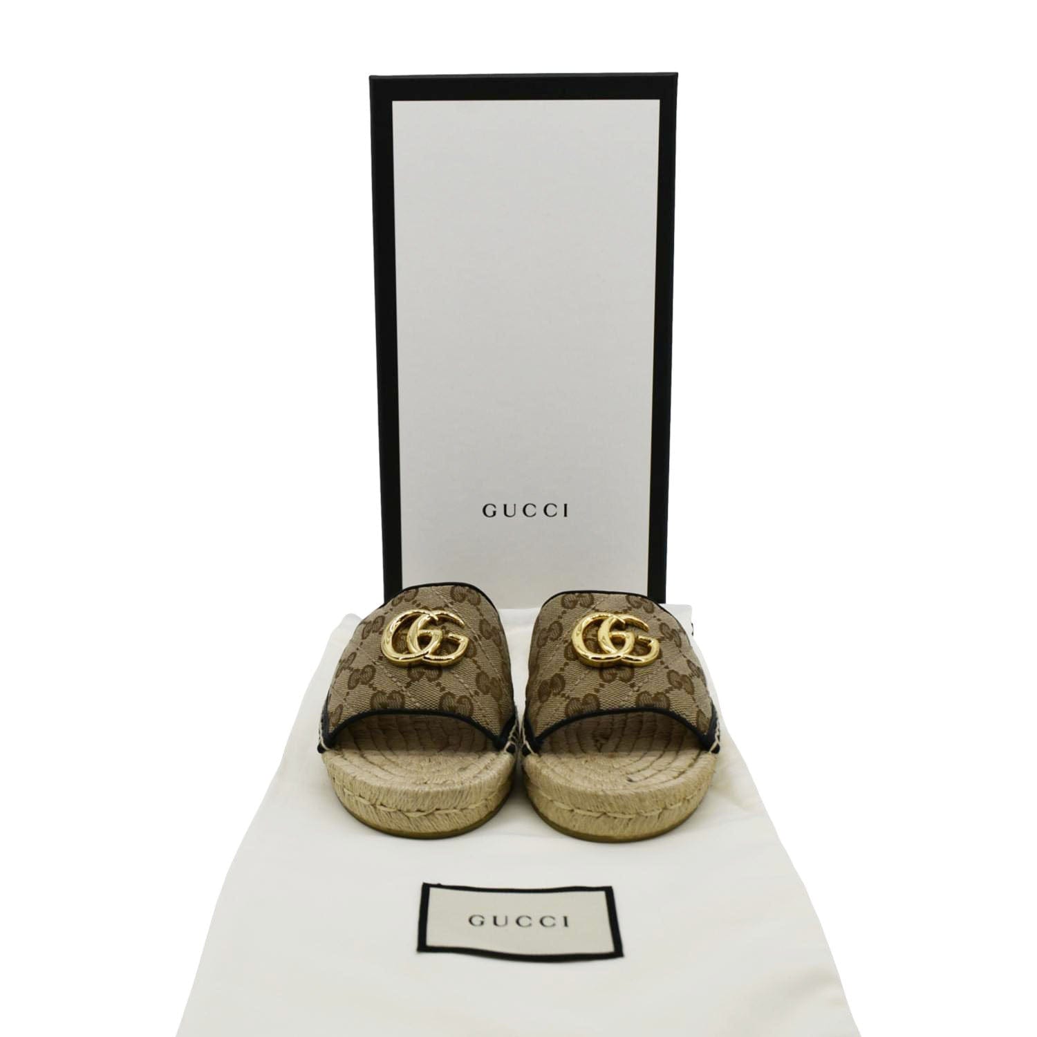 GUCCI Espadrilles GG Canvas Mules Beige 620120