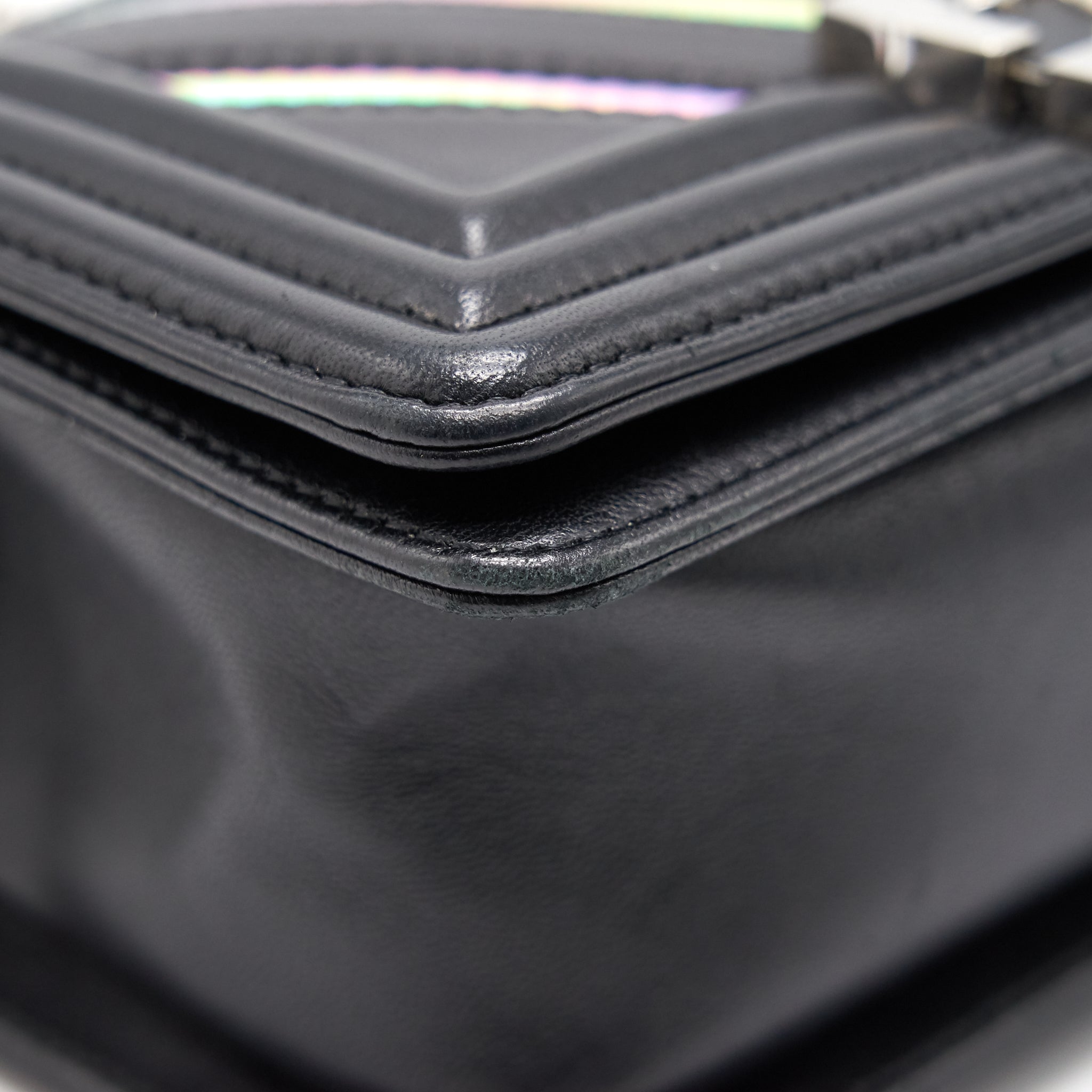 Chanel Small Chevron Le boy Lambskin Black