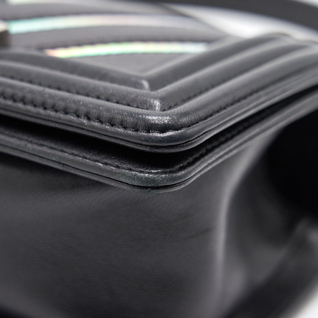 Chanel Small Chevron Le boy Lambskin Black