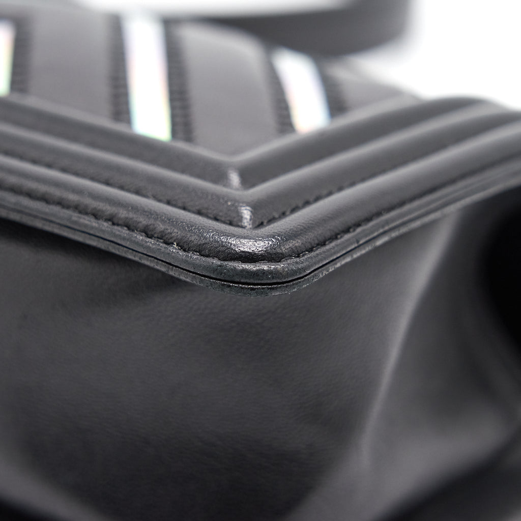 Chanel Small Chevron Le boy Lambskin Black