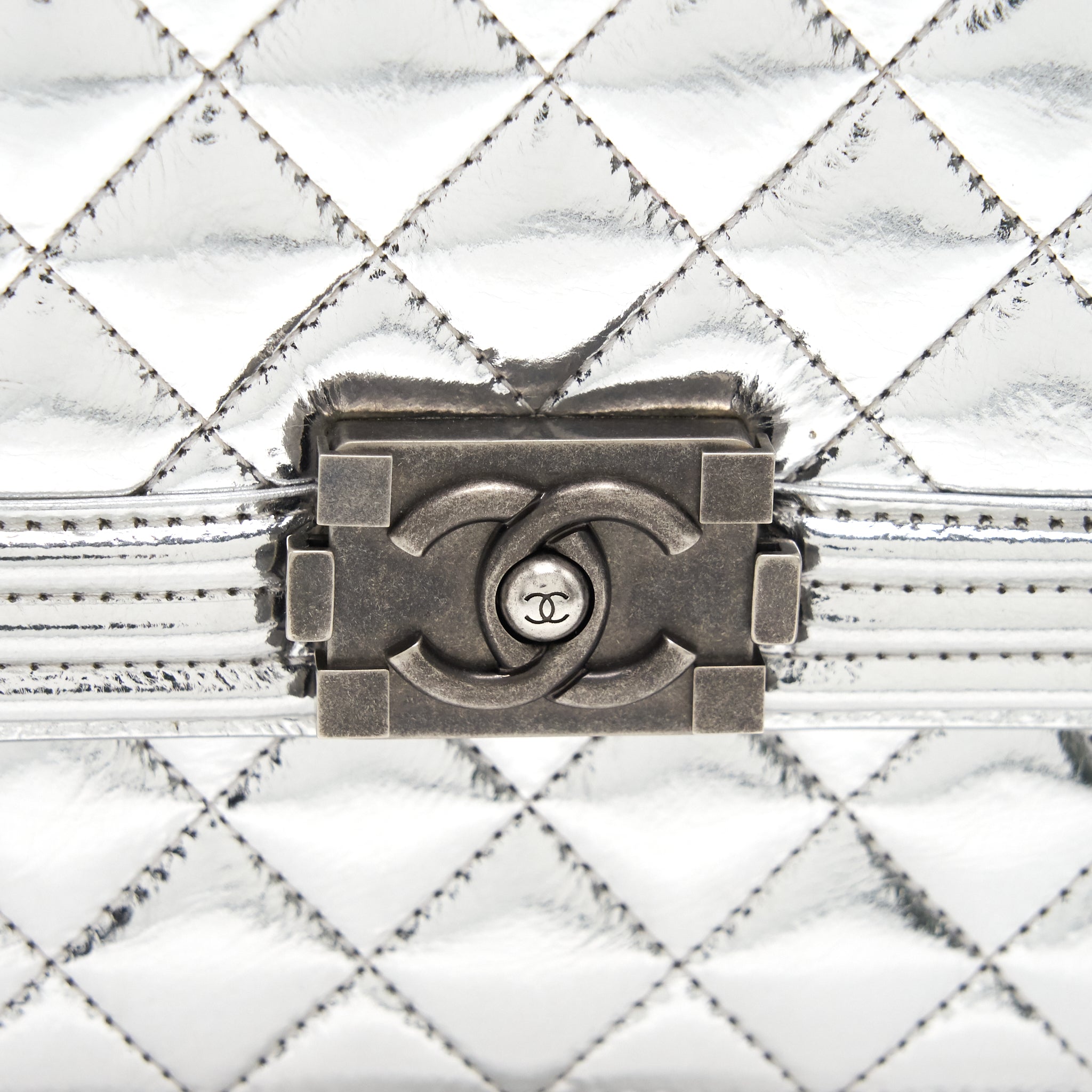 Chanel Boy Chanel Leboy Silver with Ruthenium Hardware
