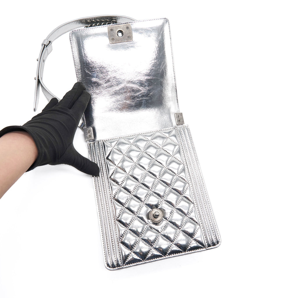 Chanel Boy Chanel Leboy Silver with Ruthenium Hardware