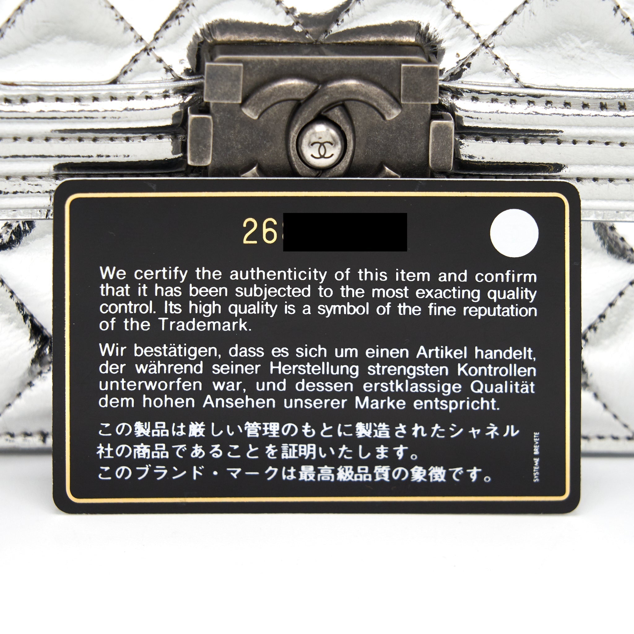 Chanel Boy Chanel Leboy Silver with Ruthenium Hardware