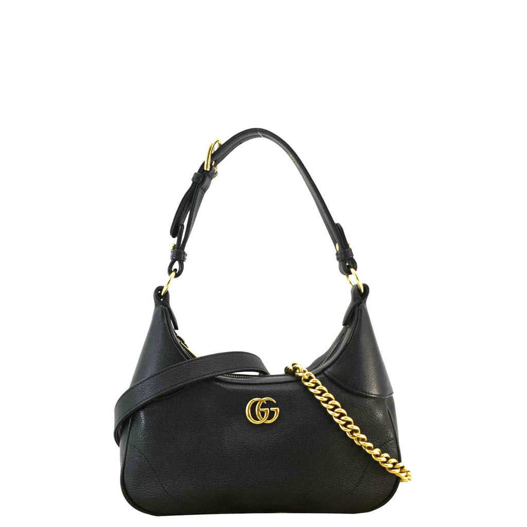 GUCCI Aphrodite Small Leather Shoulder Bag Black 731817