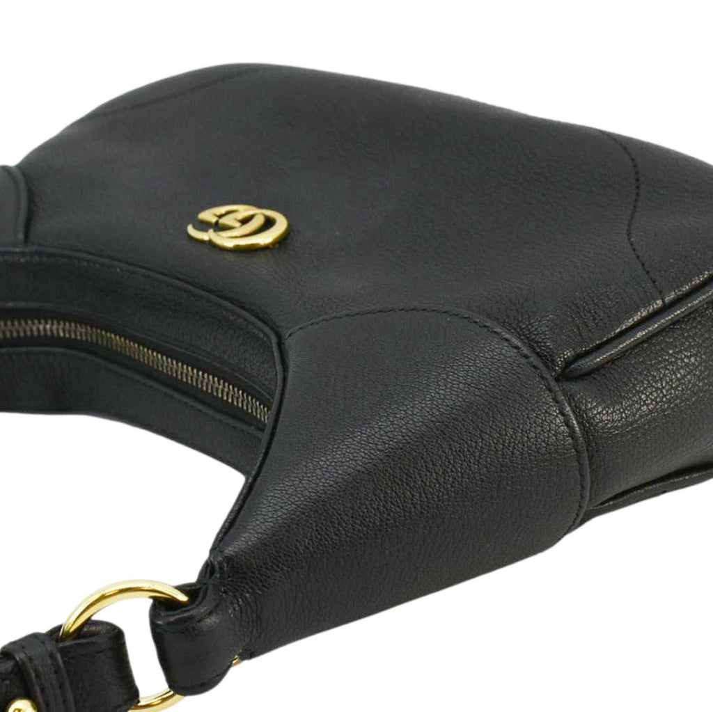 GUCCI Aphrodite Small Leather Shoulder Bag Black 731817