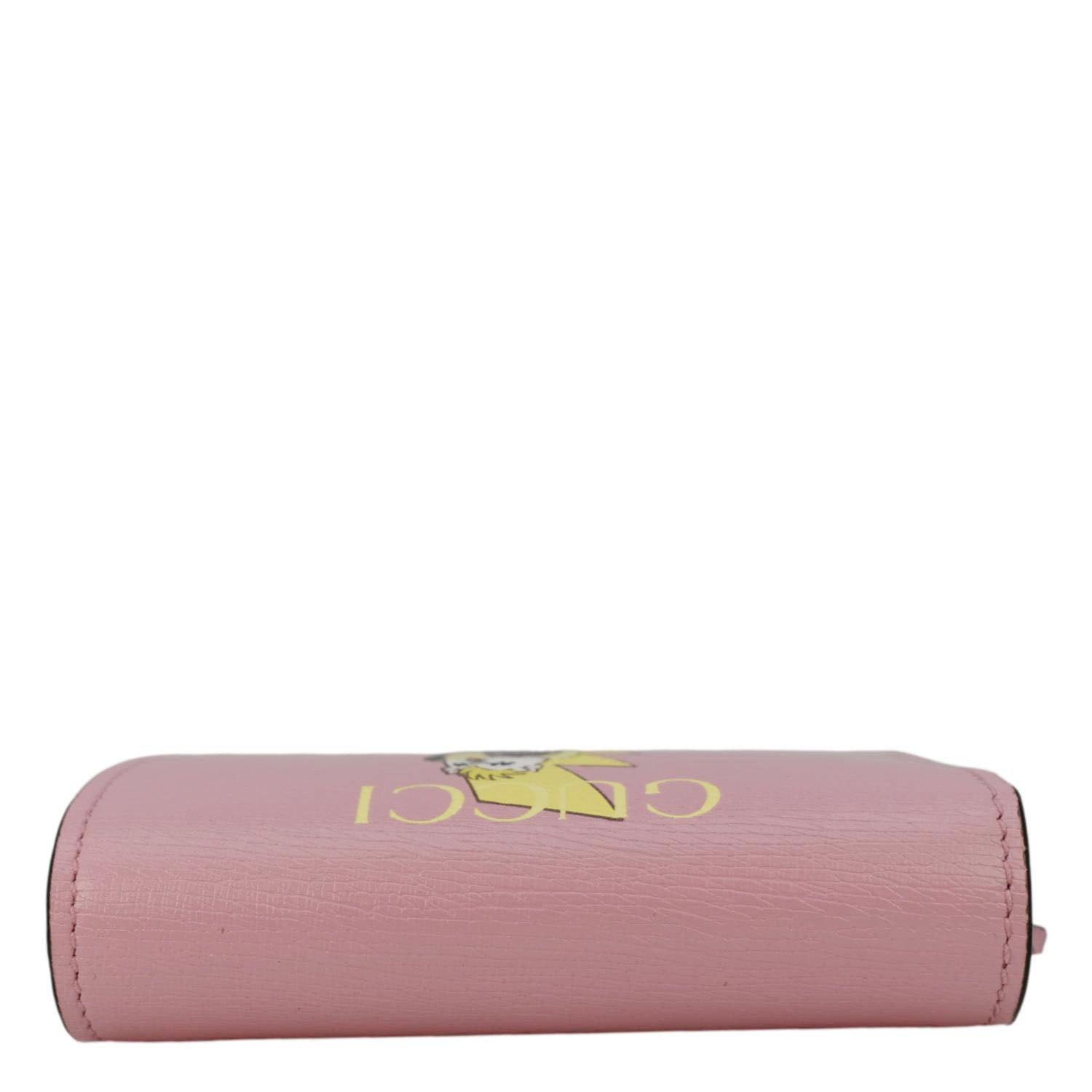 GUCCI  Bananya Print Leather  Case Holder Pink 701009