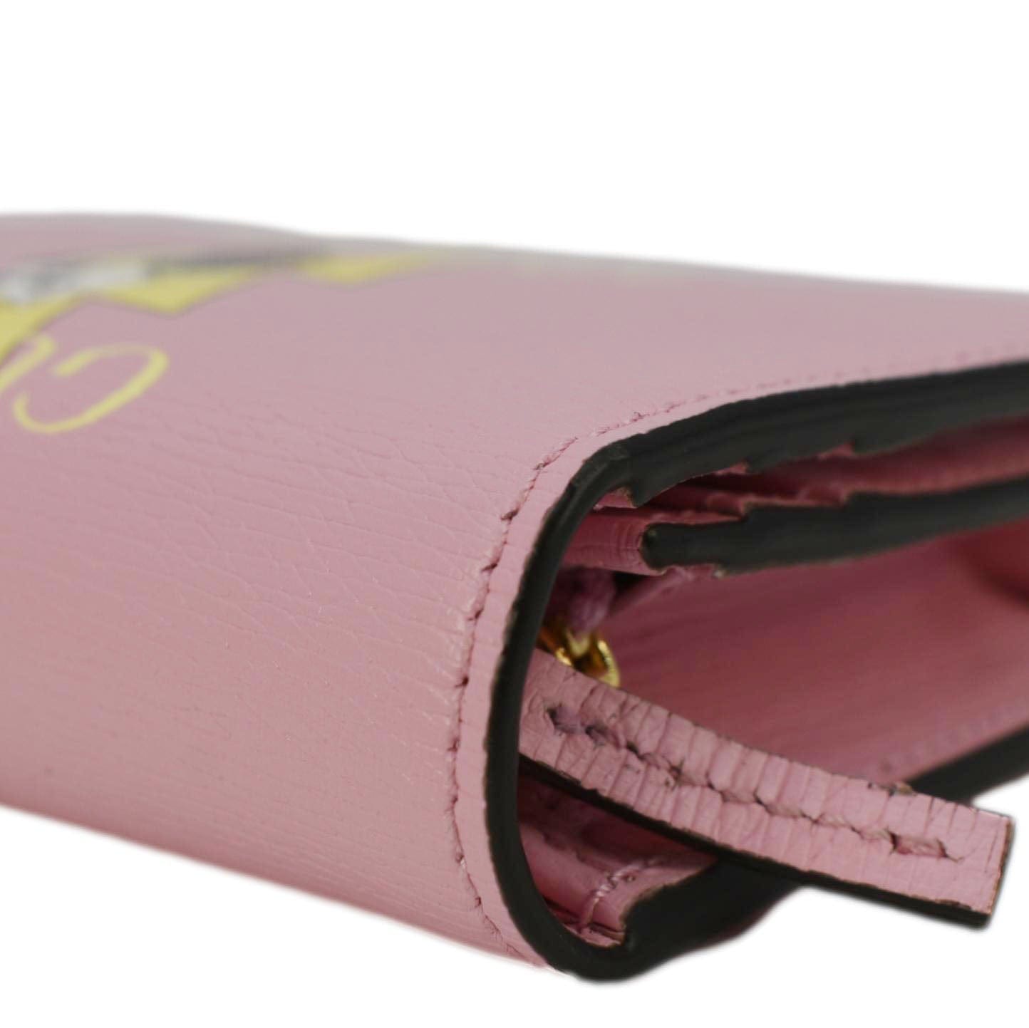 GUCCI  Bananya Print Leather  Case Holder Pink 701009