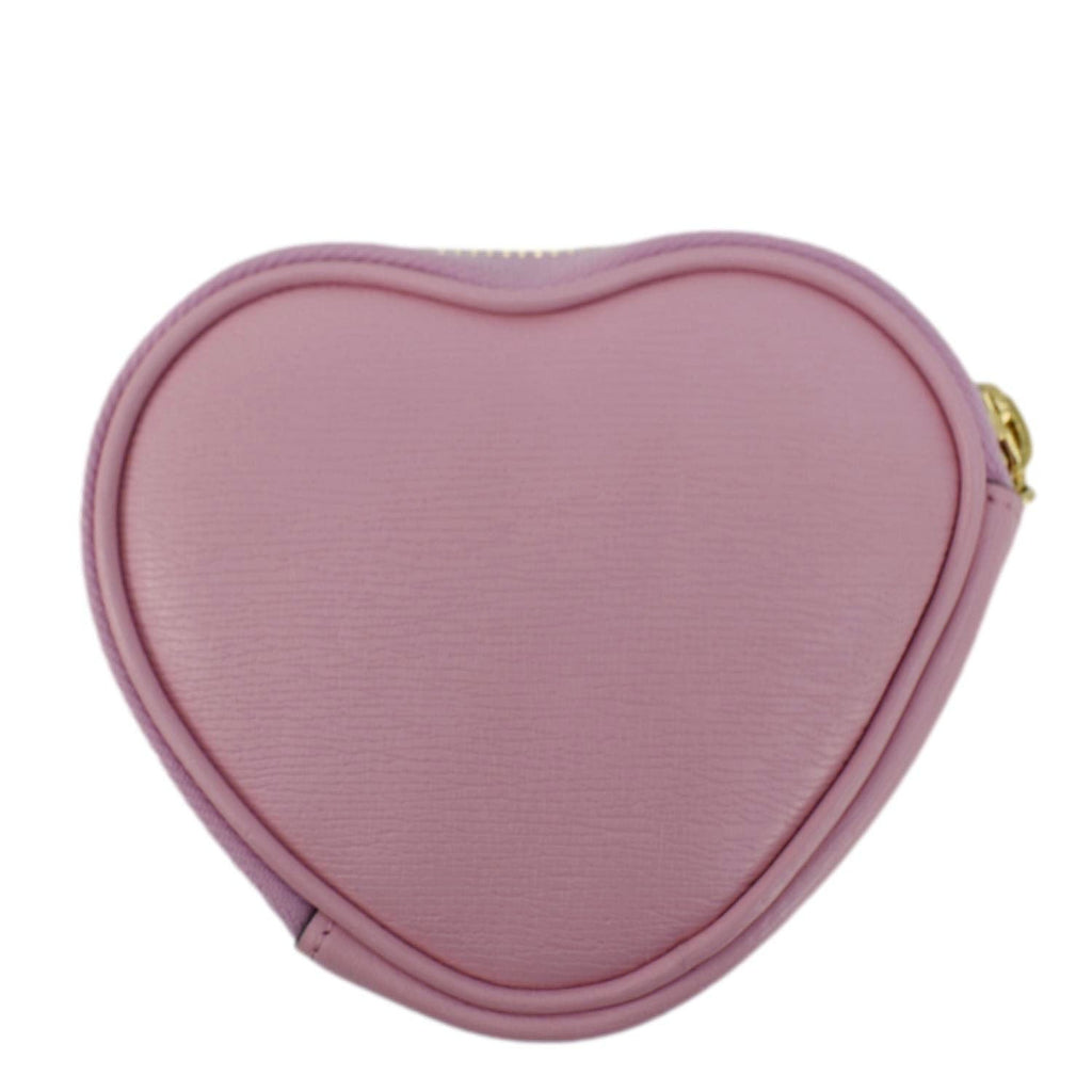 Gucci Bananya Heart Print Leather Coin Case Pink 701062