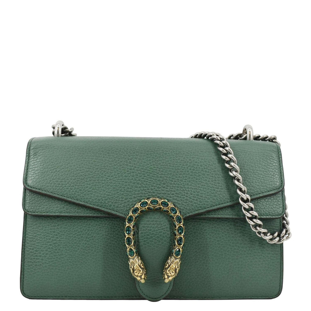 GUCCI Dionysus Small Leather Shoulder Bag Emerald Green 400249