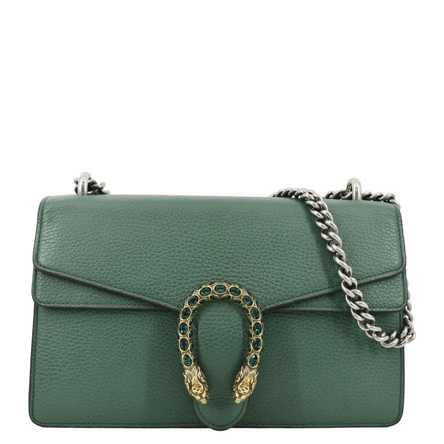 GUCCI Dionysus Small Leather Shoulder Bag Emerald Green 400249