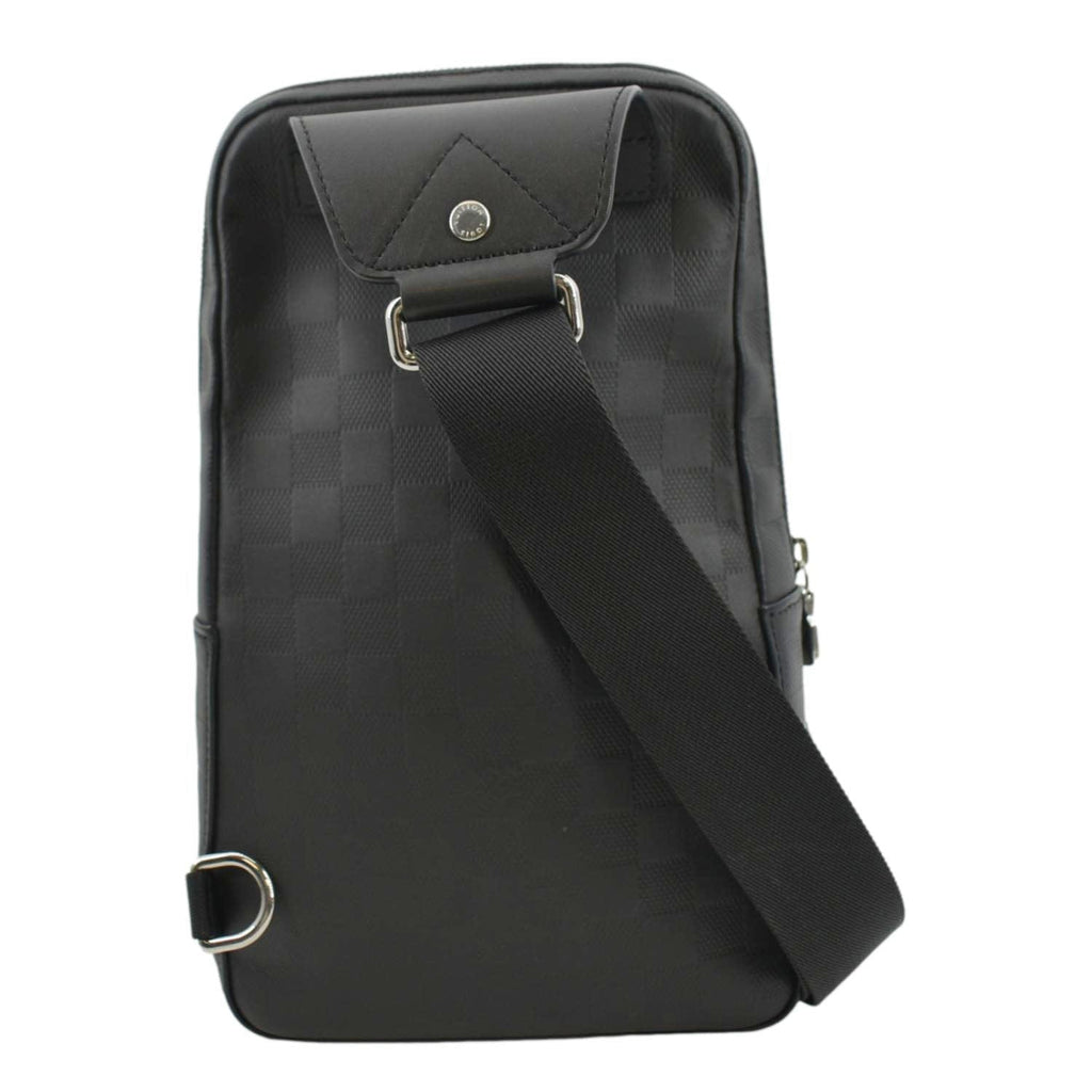 LOUIS VUITTON Avenue Sling Damier Infini Backpack Bag Black