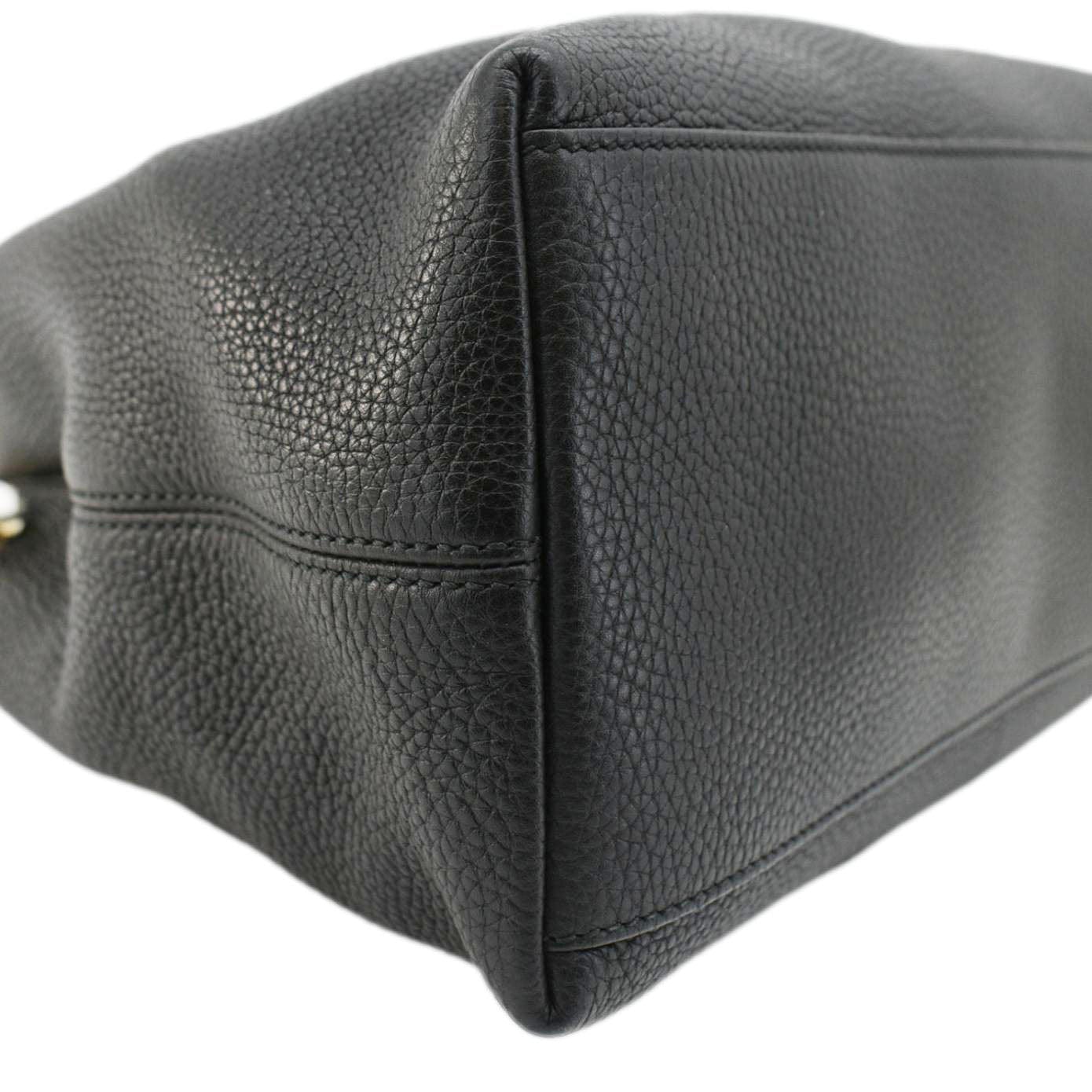 Gucci Soho Medium Pebbled Leather Shoulder Bag Black 308982