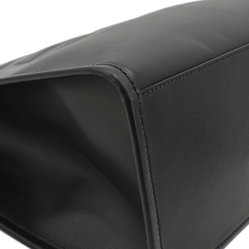 FENDI Sunshine Plexiglass Medium Leather Shopper Tote Bag Black
