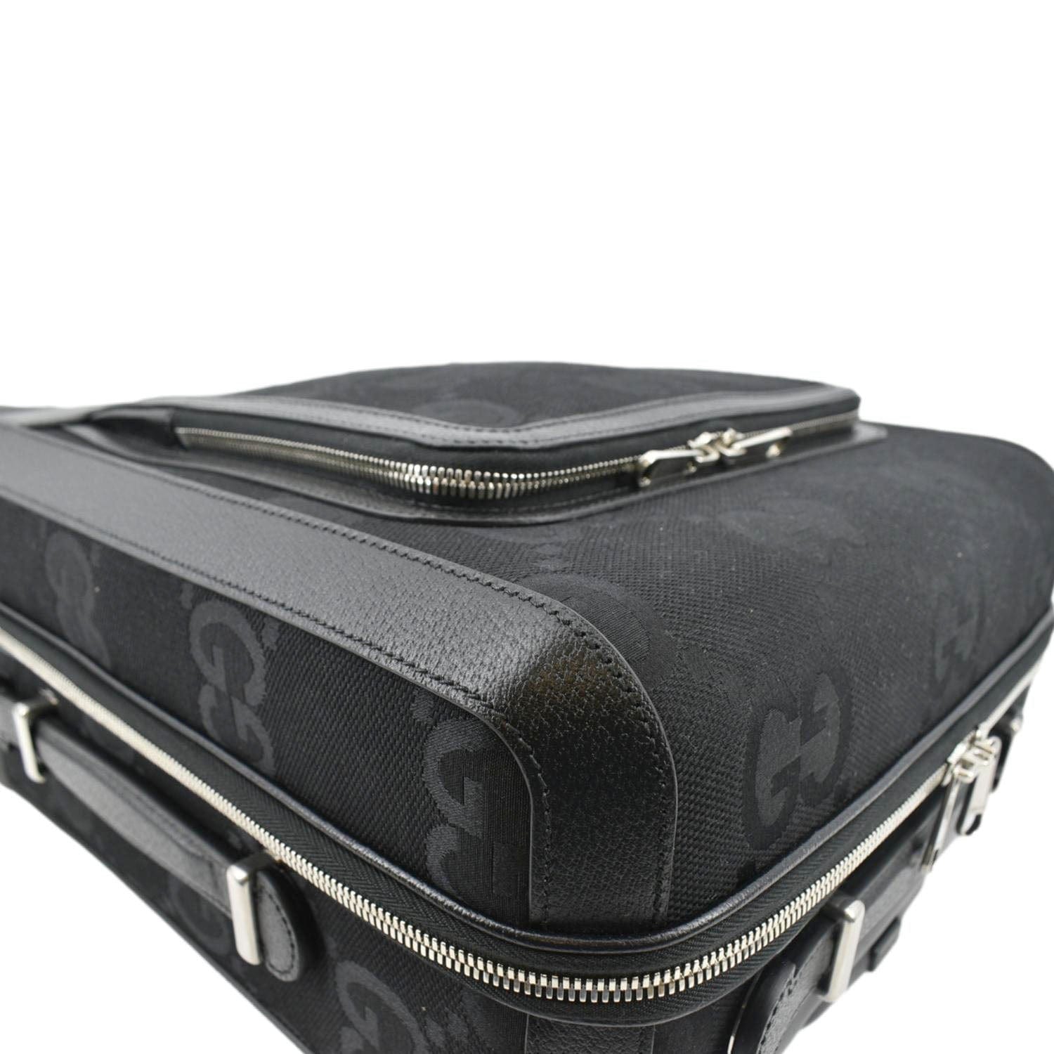 GUCCI Small Cabin Trolley Jumbo GG Supreme Canvas Travel Bag Black 451003
