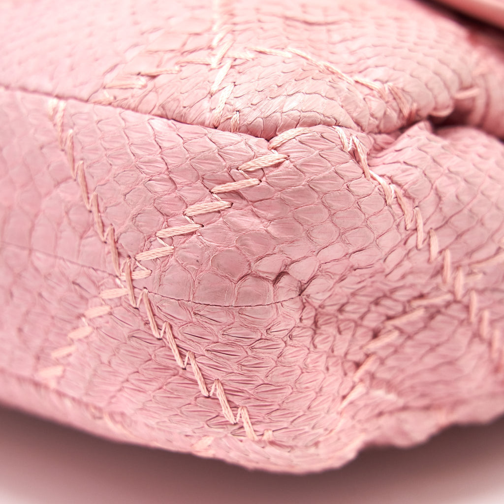 Chanel Python Skin Flap Bag Pink