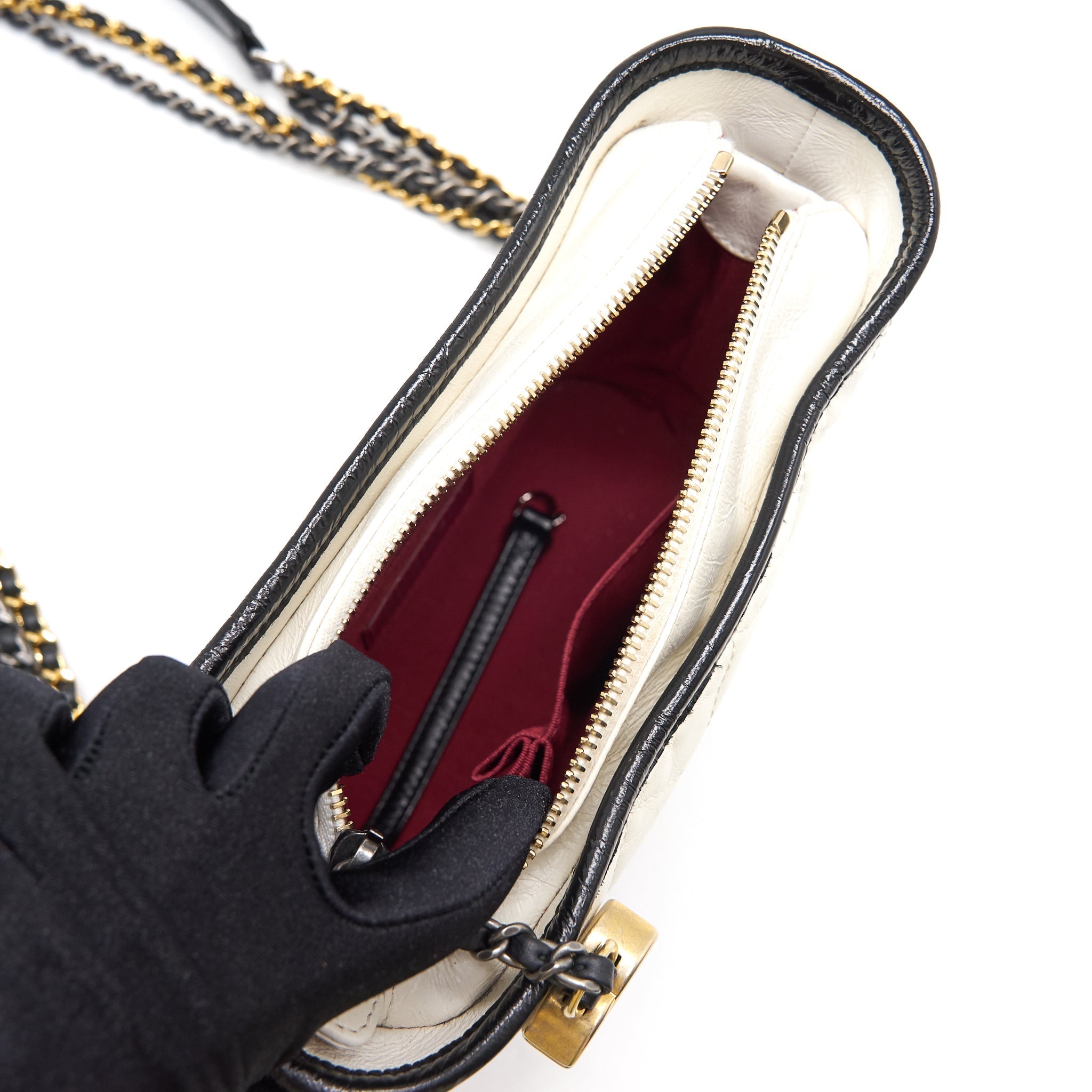 Chanel Small Gabrielle Hobo Bag White/ Black