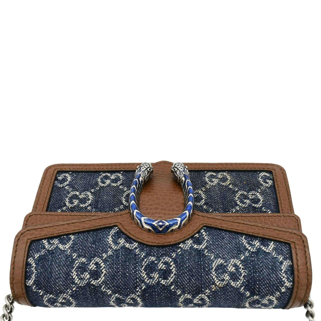 GUCCI Dionysus Super Mini GG Supreme Canvas Crossbody Bag Blue 476432