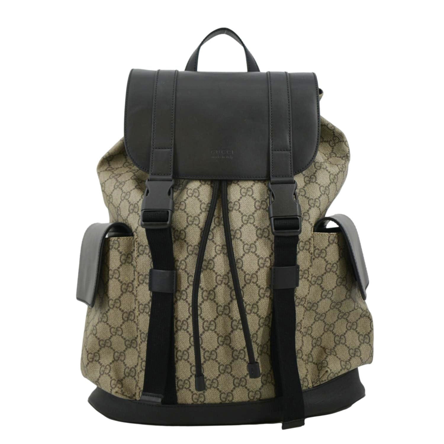 GUCCI Soft GG Supreme Canvas Backpack Bag Beige
