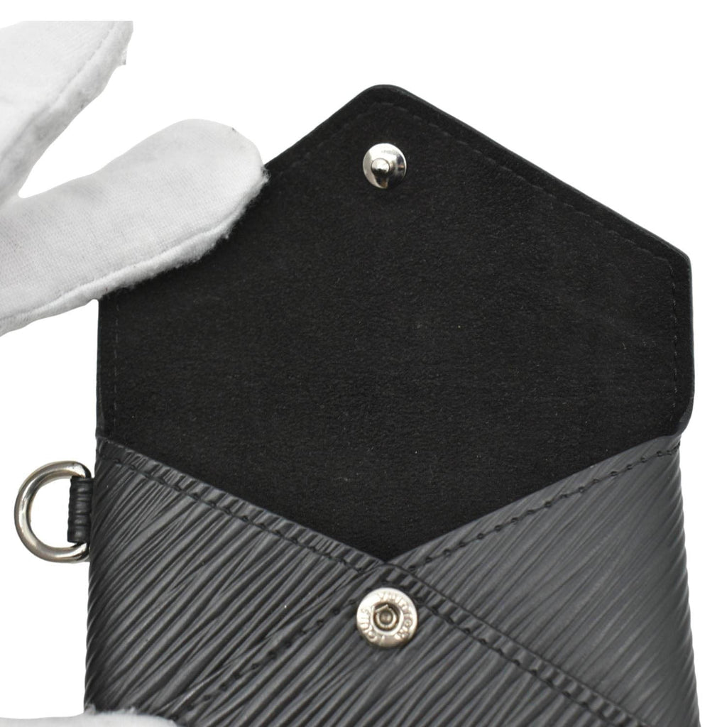 LOUIS VUITTON Kirigami Necklace Epi Leather Clutch Black