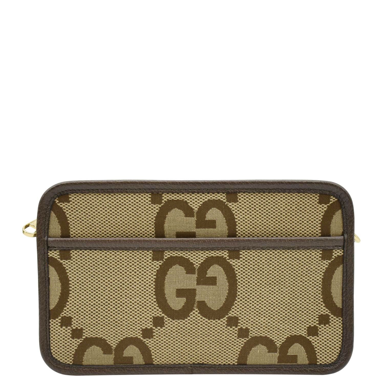 GUCCI Mini Jumbo GG Canvas Crossbody Bag Beige 696075