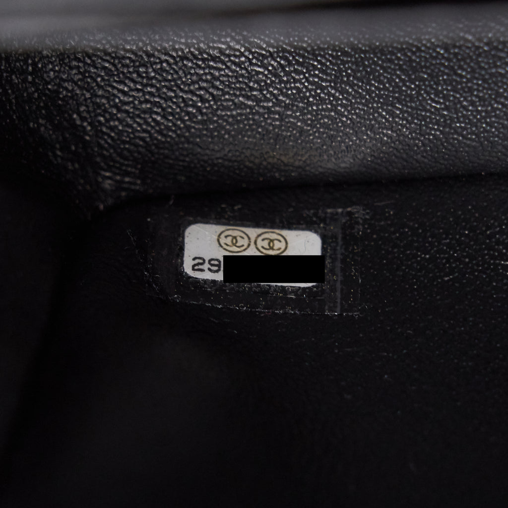 Chanel Mini Rectangular Flap Bag Patent Leather Black with L