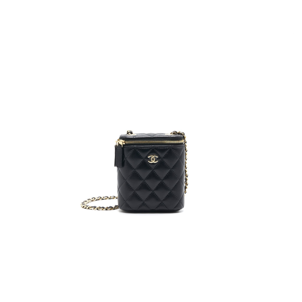 Chanel 21C Long Vanity with Chain Lambskin Black with L