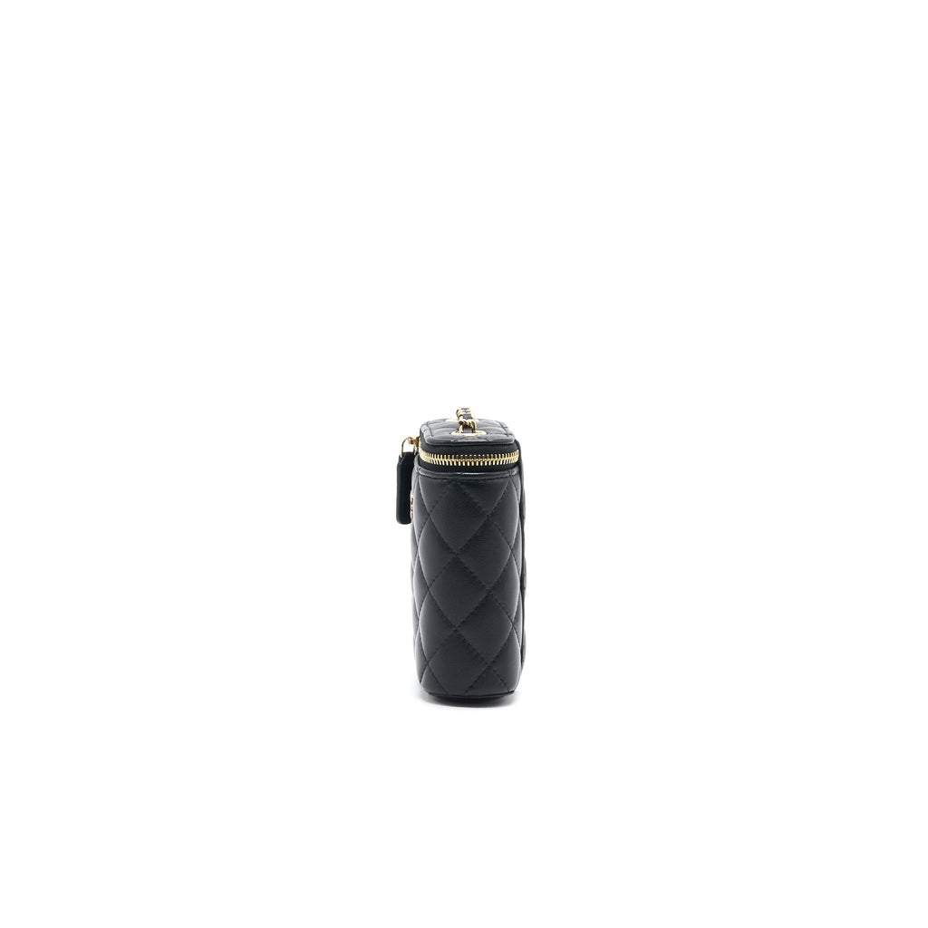 Chanel 21C Long Vanity with Chain Lambskin Black with L