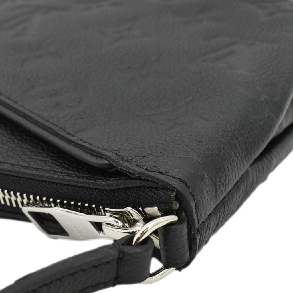 LOUIS VUITTON Pallas Monogram Empreinte Clutch Crossbody Bag Black