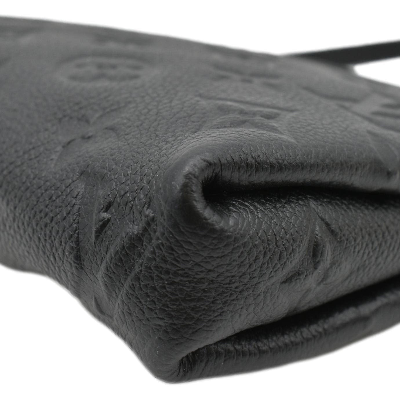 LOUIS VUITTON Pallas Monogram Empreinte Clutch Crossbody Bag Black