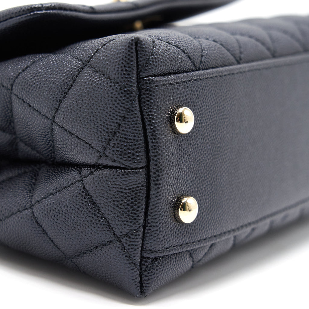 Chanel Mini Coco Handle Iridescent Navy L