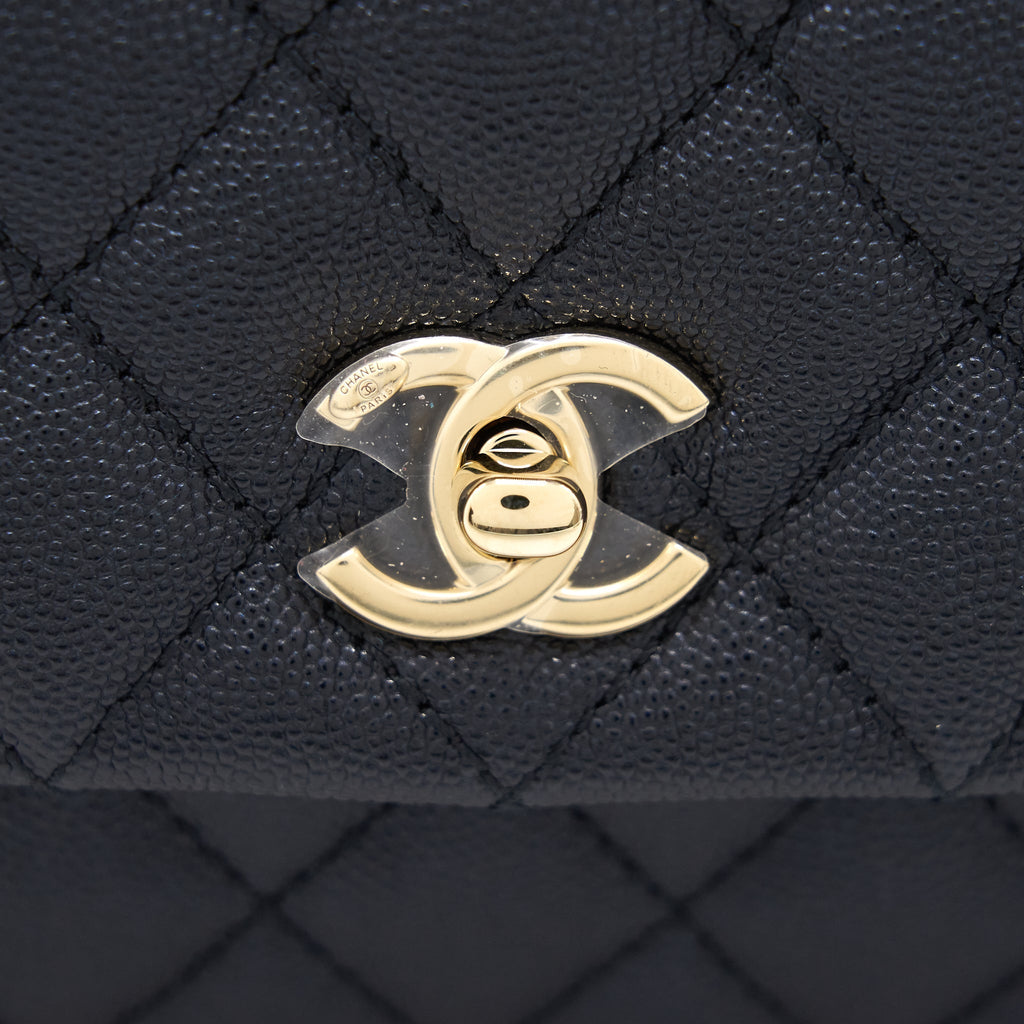 Chanel Mini Coco Handle Iridescent Navy L