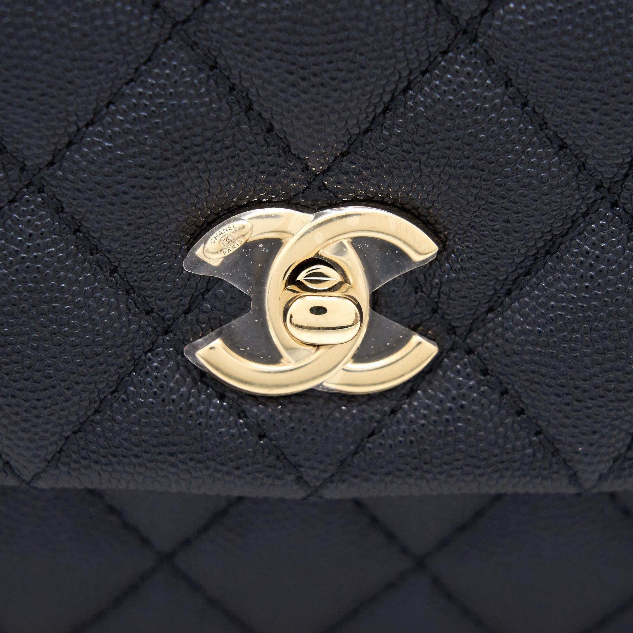 Chanel Mini Coco Handle Iridescent Navy L