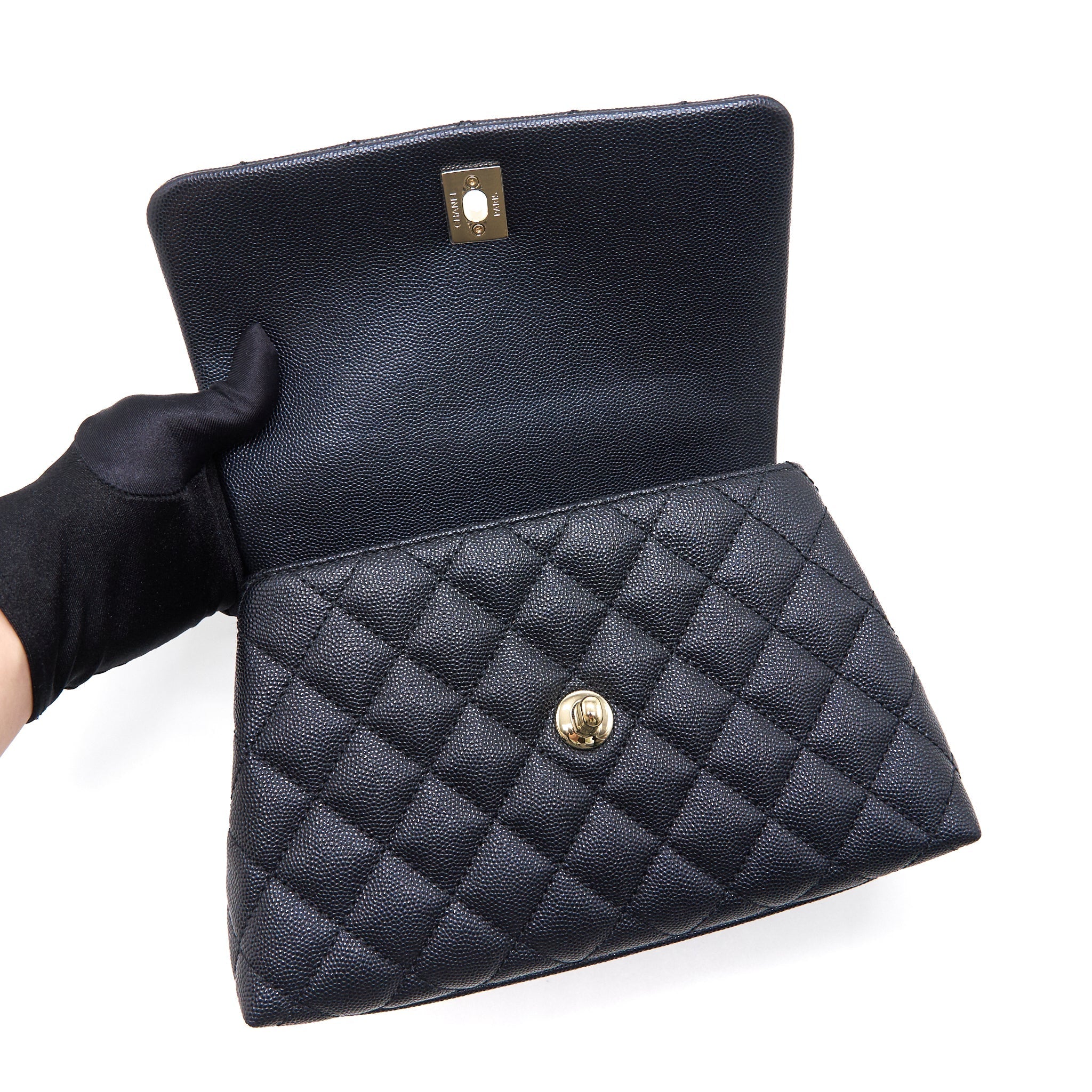 Chanel Mini Coco Handle Iridescent Navy L