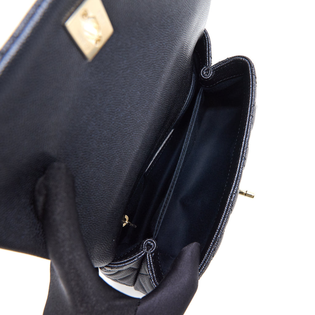 Chanel Mini Coco Handle Iridescent Navy L