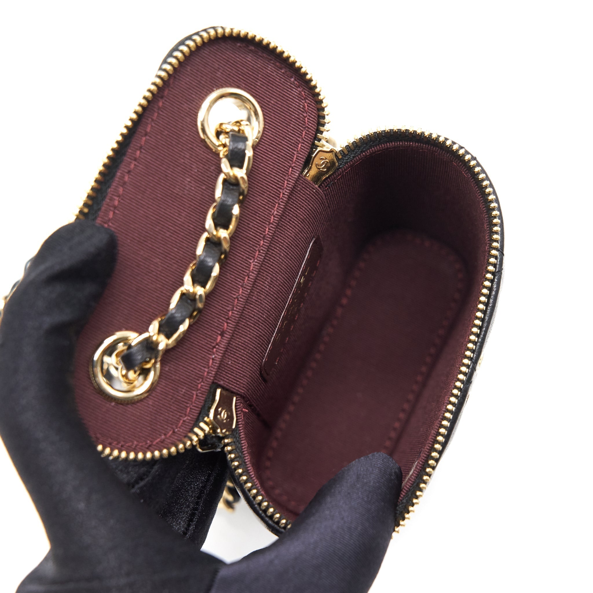 Chanel 21C Long Vanity with Chain Lambskin Black with L