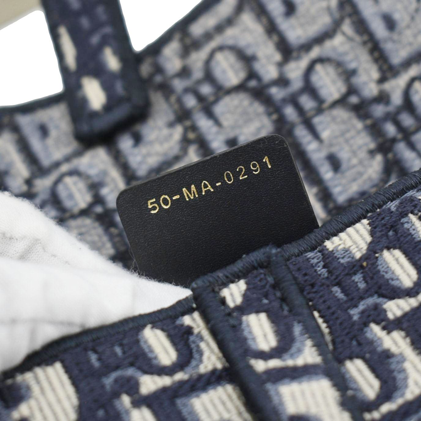 CHRISTIAN DIOR Saddle Slim Oblique Canvas Crossbody Bag Navy Blue