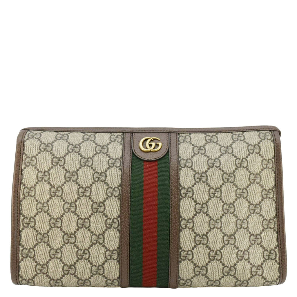 GUCCI Ophidia GG Supreme Canvas Pouch Beige 598234