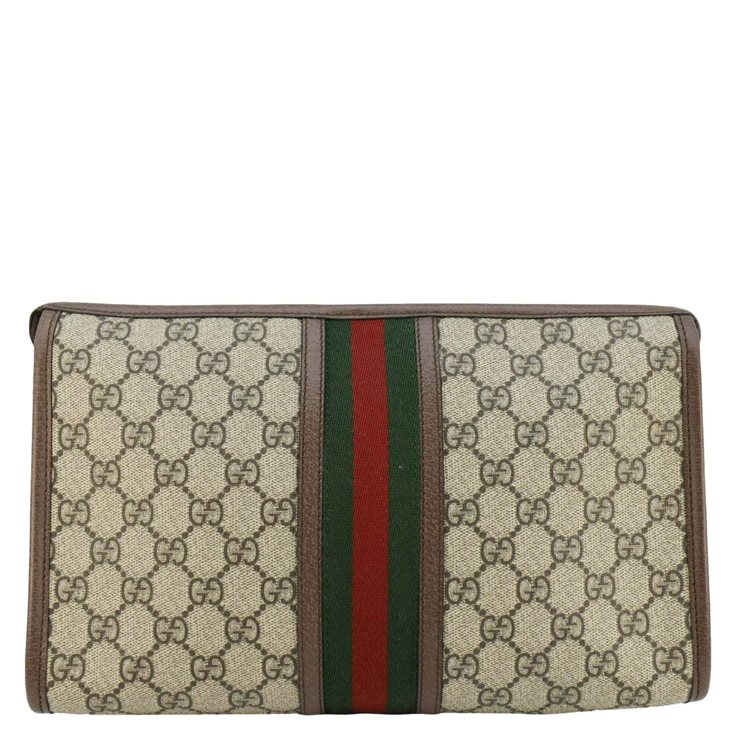 GUCCI Ophidia GG Supreme Canvas Pouch Beige 598234