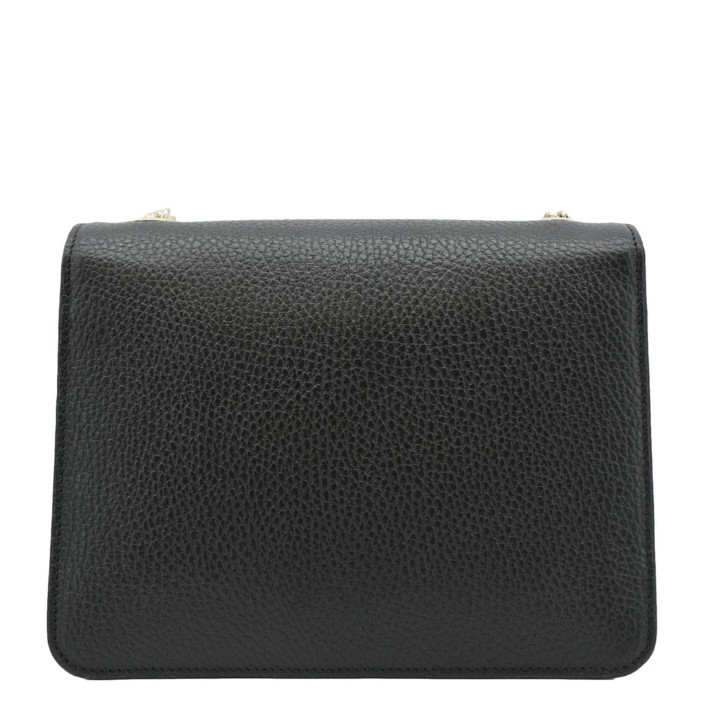 GUCCI Interlocking GG Leather Crossbody Bag Black 510304