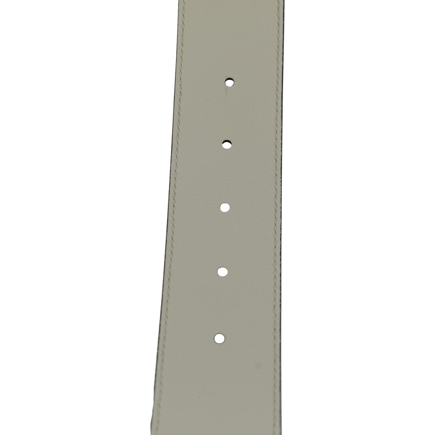 GUCCI Double G buckle Marmont Leather Belt Off White 400593 Size 70/28