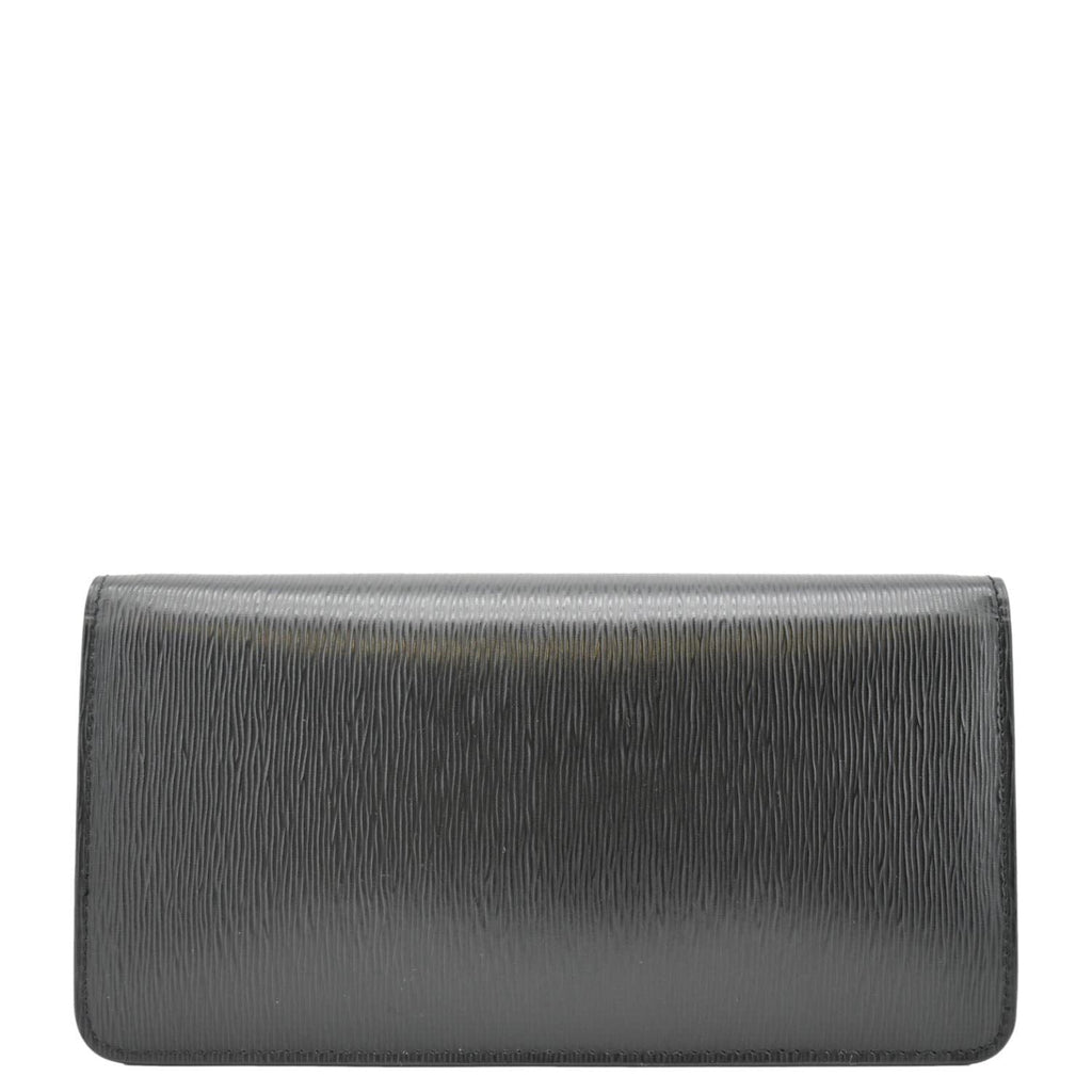 PRADA Wallet on Chain Leather Clutch Crossbody Bag Black
