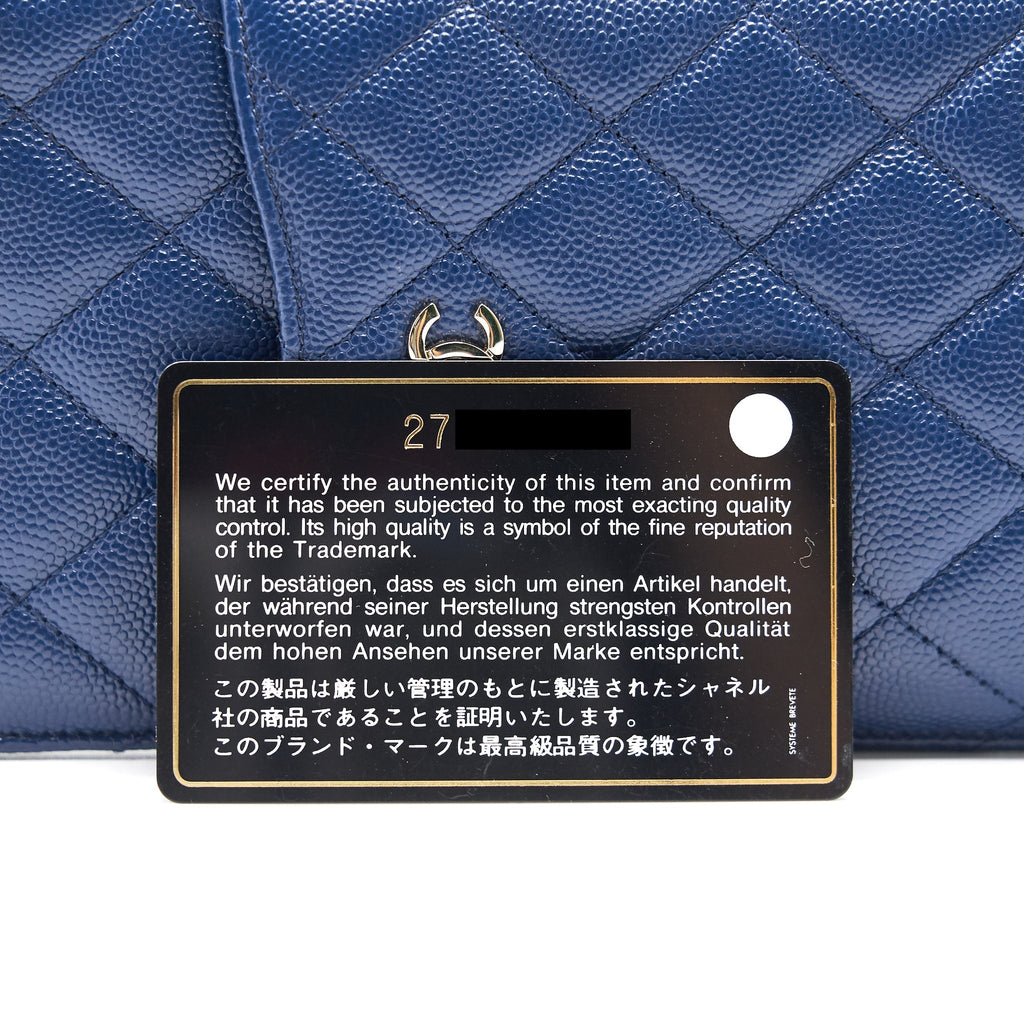 CHANEL PHONE POUCH CAVIAR NAVY BLUE