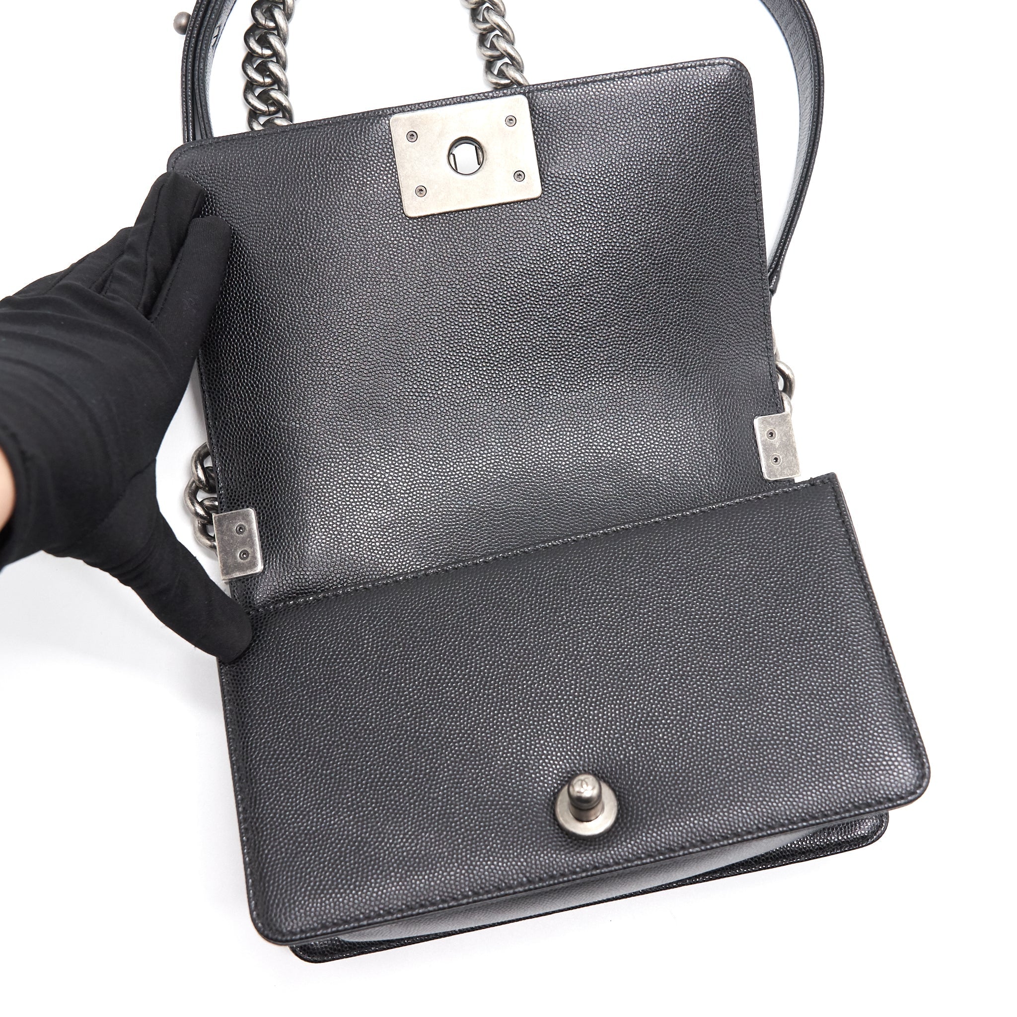Chanel Small Leboy Cavier Black ruthenium Hardware