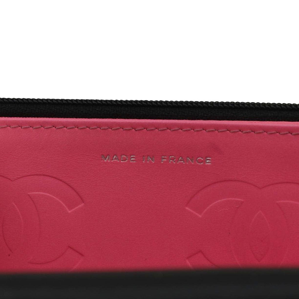 CHANEL Cambon Ligne  Wallet On Chain Quilted Leather Clutch Crossbody Bag Black