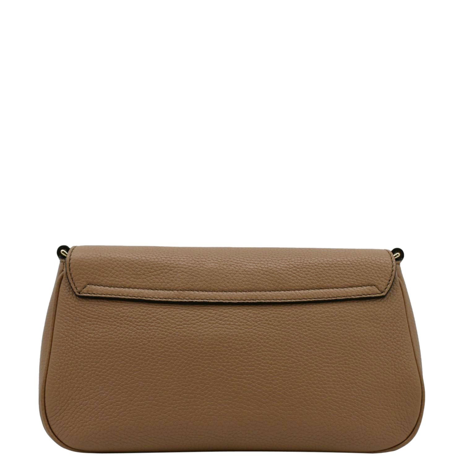 GUCCI Soho GG Flap Leather Chain Crossbody Bag Rose Beige 536224
