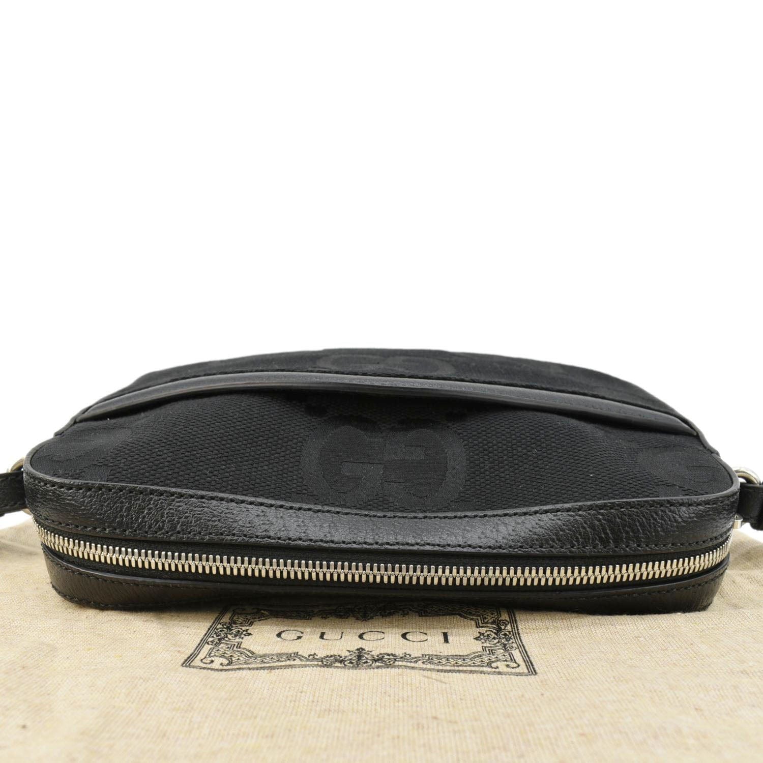 GUCCI  jumbo GG Canvas Messenger Bag Black 675891
